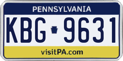 PA license plate KBG9631