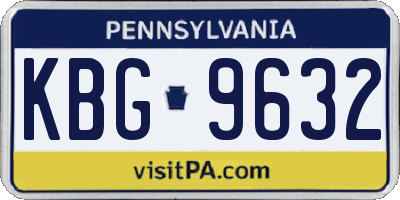 PA license plate KBG9632