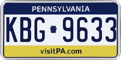 PA license plate KBG9633