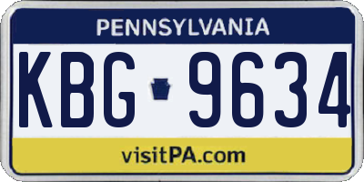 PA license plate KBG9634