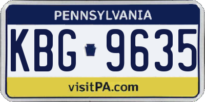 PA license plate KBG9635