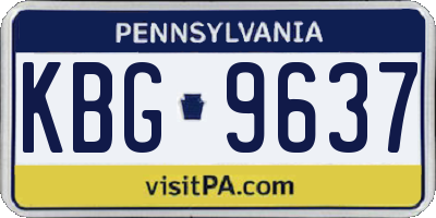 PA license plate KBG9637