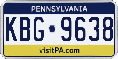 PA license plate KBG9638