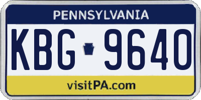 PA license plate KBG9640