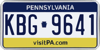 PA license plate KBG9641
