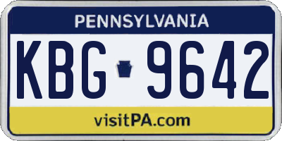 PA license plate KBG9642
