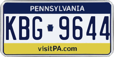 PA license plate KBG9644