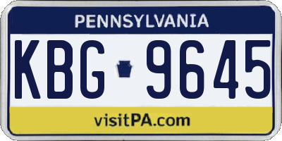 PA license plate KBG9645