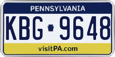 PA license plate KBG9648
