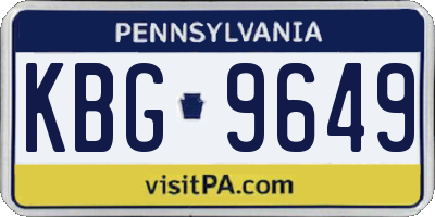 PA license plate KBG9649