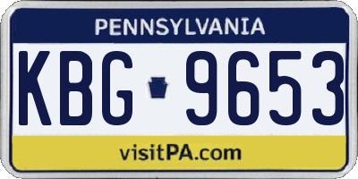 PA license plate KBG9653