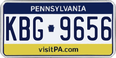 PA license plate KBG9656