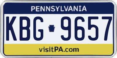 PA license plate KBG9657