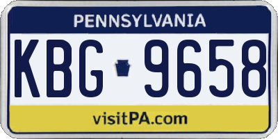 PA license plate KBG9658