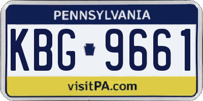 PA license plate KBG9661