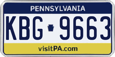 PA license plate KBG9663