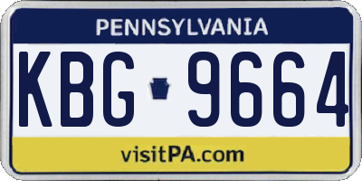 PA license plate KBG9664