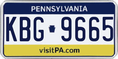 PA license plate KBG9665