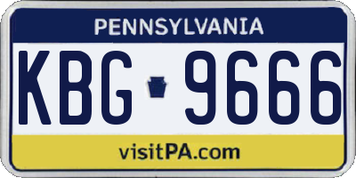 PA license plate KBG9666
