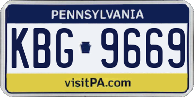 PA license plate KBG9669
