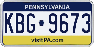 PA license plate KBG9673