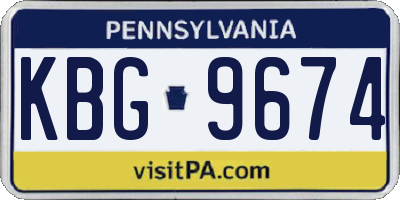 PA license plate KBG9674