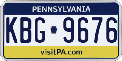 PA license plate KBG9676