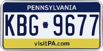 PA license plate KBG9677