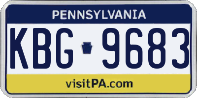 PA license plate KBG9683