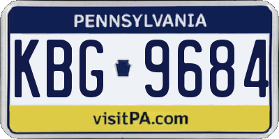 PA license plate KBG9684