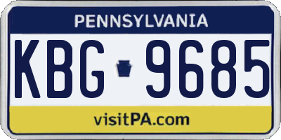 PA license plate KBG9685