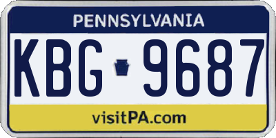 PA license plate KBG9687