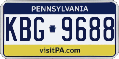 PA license plate KBG9688