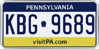 PA license plate KBG9689