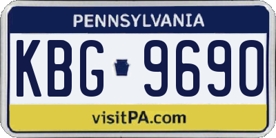 PA license plate KBG9690