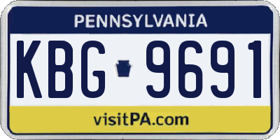 PA license plate KBG9691