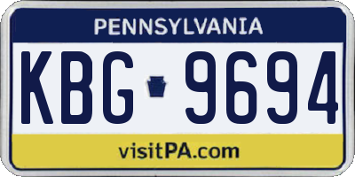 PA license plate KBG9694