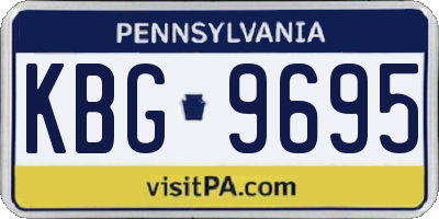 PA license plate KBG9695