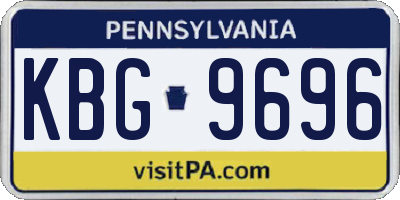 PA license plate KBG9696