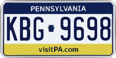 PA license plate KBG9698