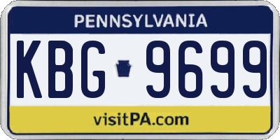 PA license plate KBG9699