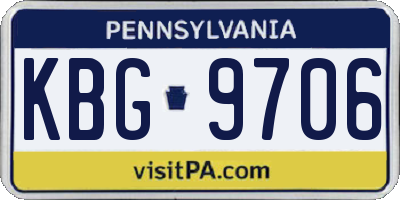 PA license plate KBG9706