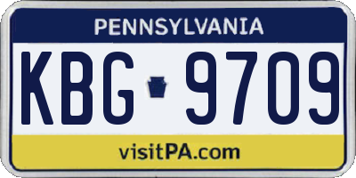 PA license plate KBG9709