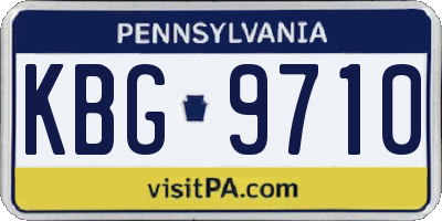 PA license plate KBG9710