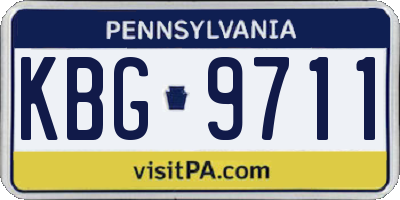 PA license plate KBG9711