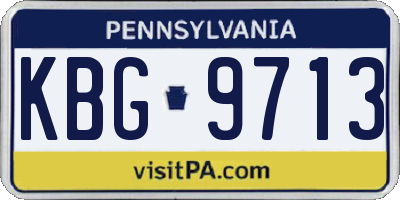 PA license plate KBG9713
