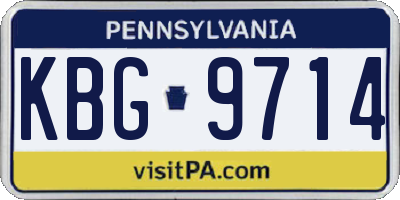 PA license plate KBG9714