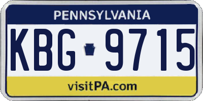 PA license plate KBG9715
