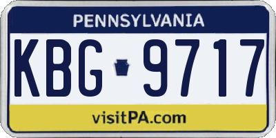 PA license plate KBG9717