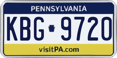 PA license plate KBG9720